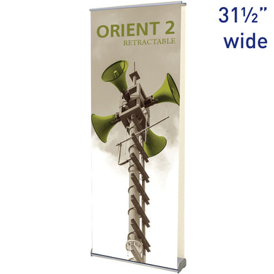 Orient™ 800 Double-Sided Retractable Banner Stand · 31½″ wide
