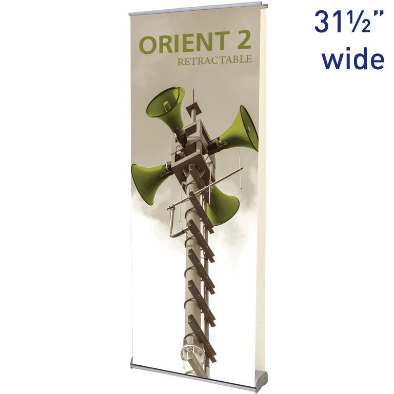 Orient™ 800 Double-Sided Retractable Banner Stand · 31½″ wide