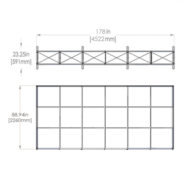 Embrace™ Tension Fabric Display · 15′ wide × 7½′ tall