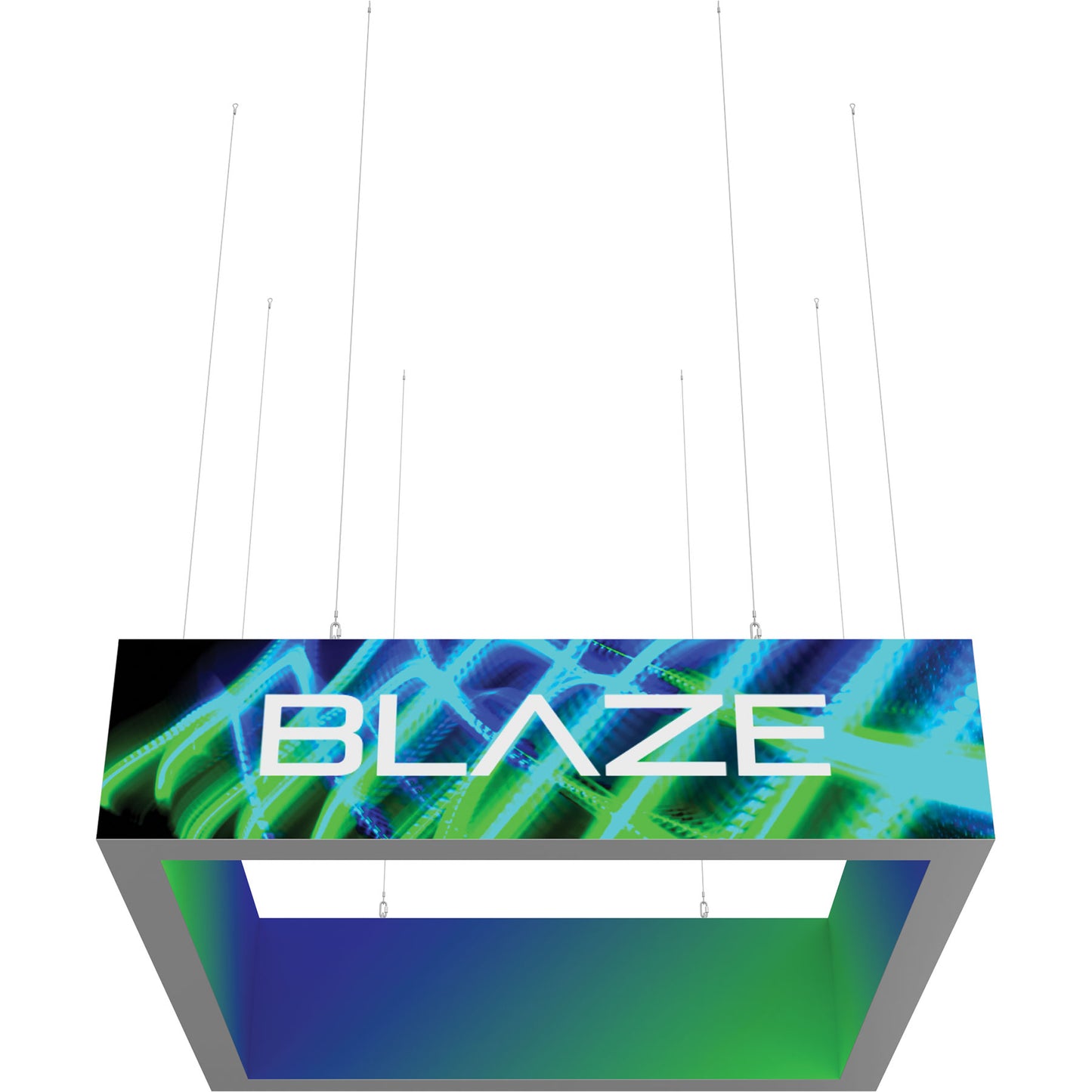 Blaze™ 3D Square Hanging Light Box · 8' × 2'