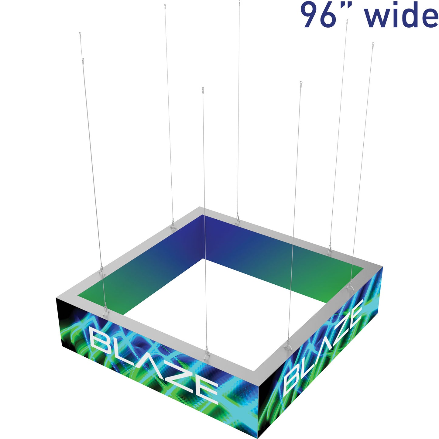 Blaze™ 3D Square Hanging Light Box · 8' × 2'