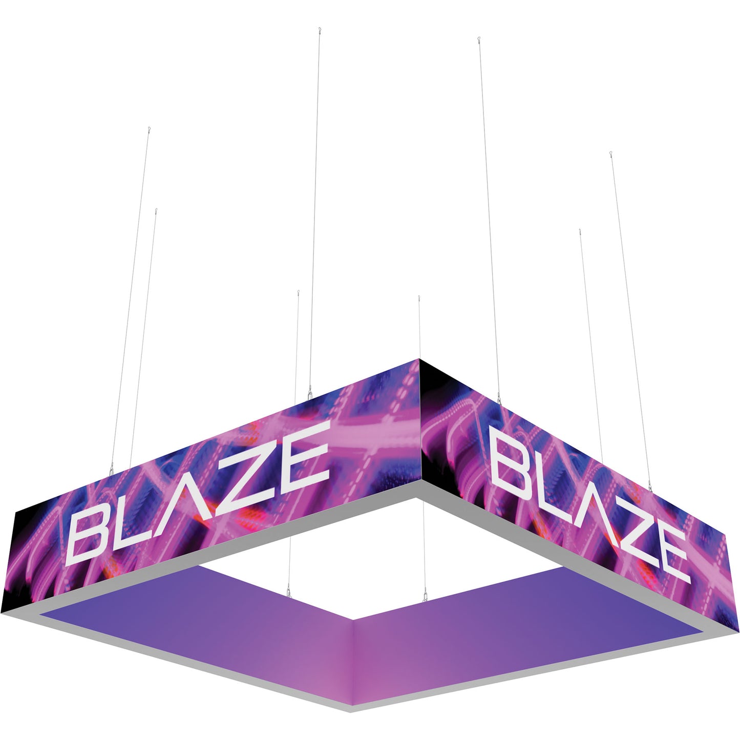 Blaze™ 3D Square Hanging Light Box · 10' × 2'