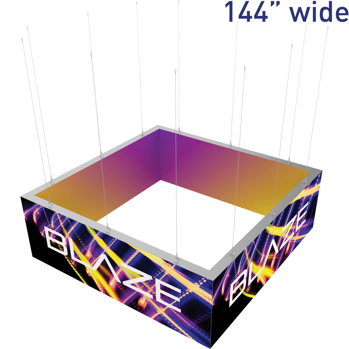 Blaze™ 3D Square Hanging Light Box · 12' × 4'