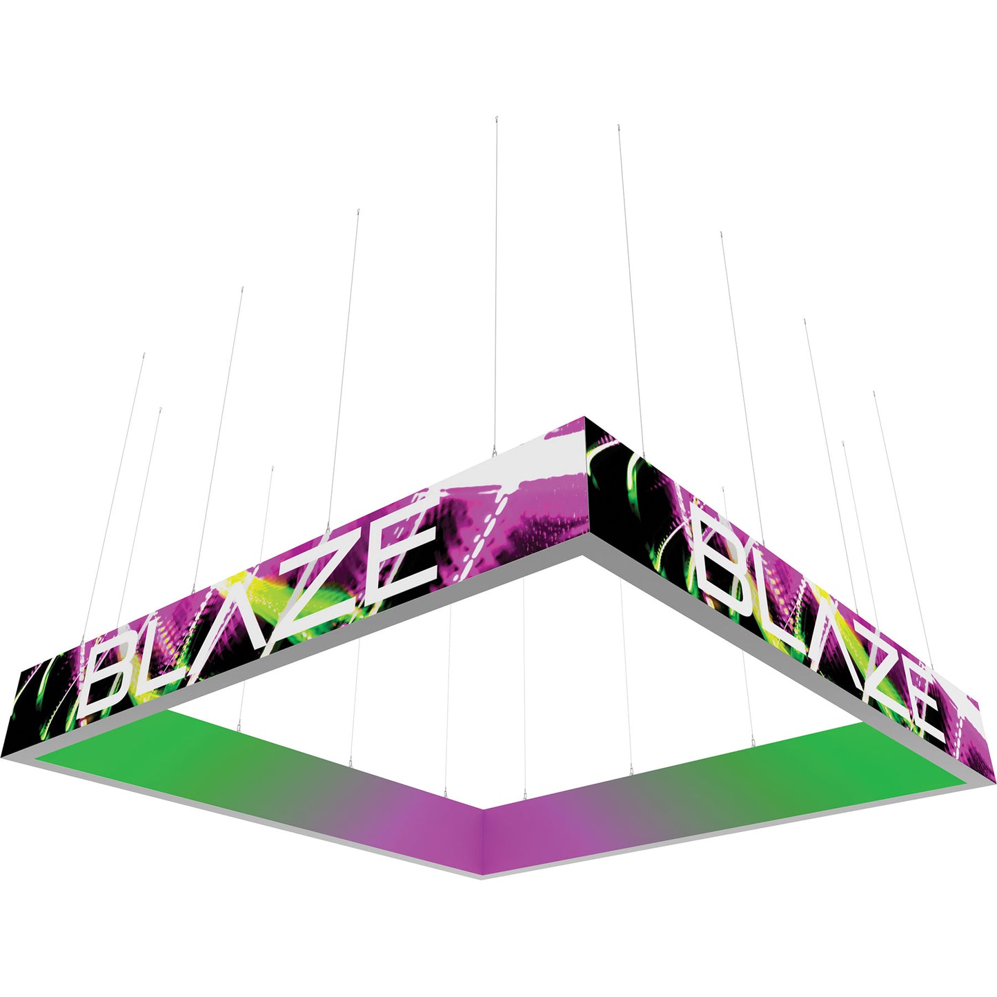 Blaze™ 3D Square Hanging Light Box · 16' × 2'