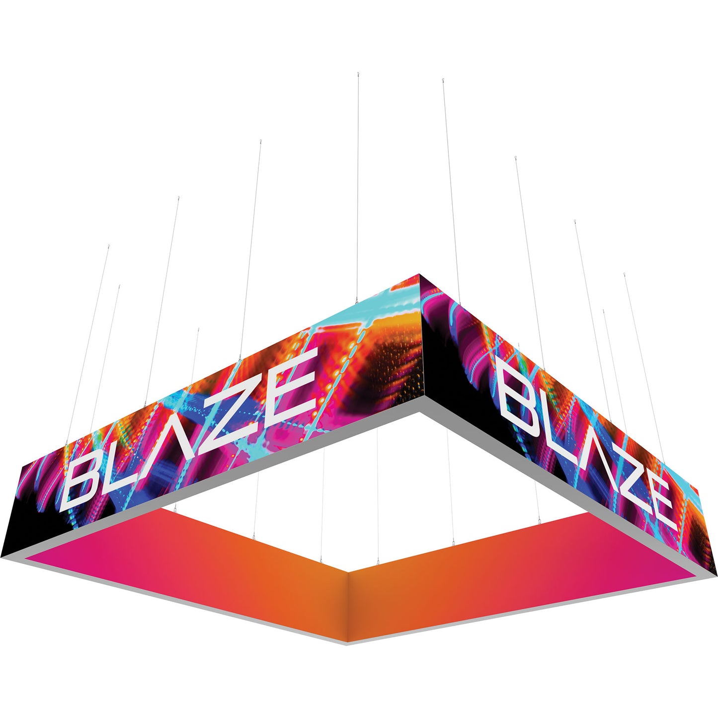 Blaze™ 3D Square Hanging Light Box · 16' × 3'