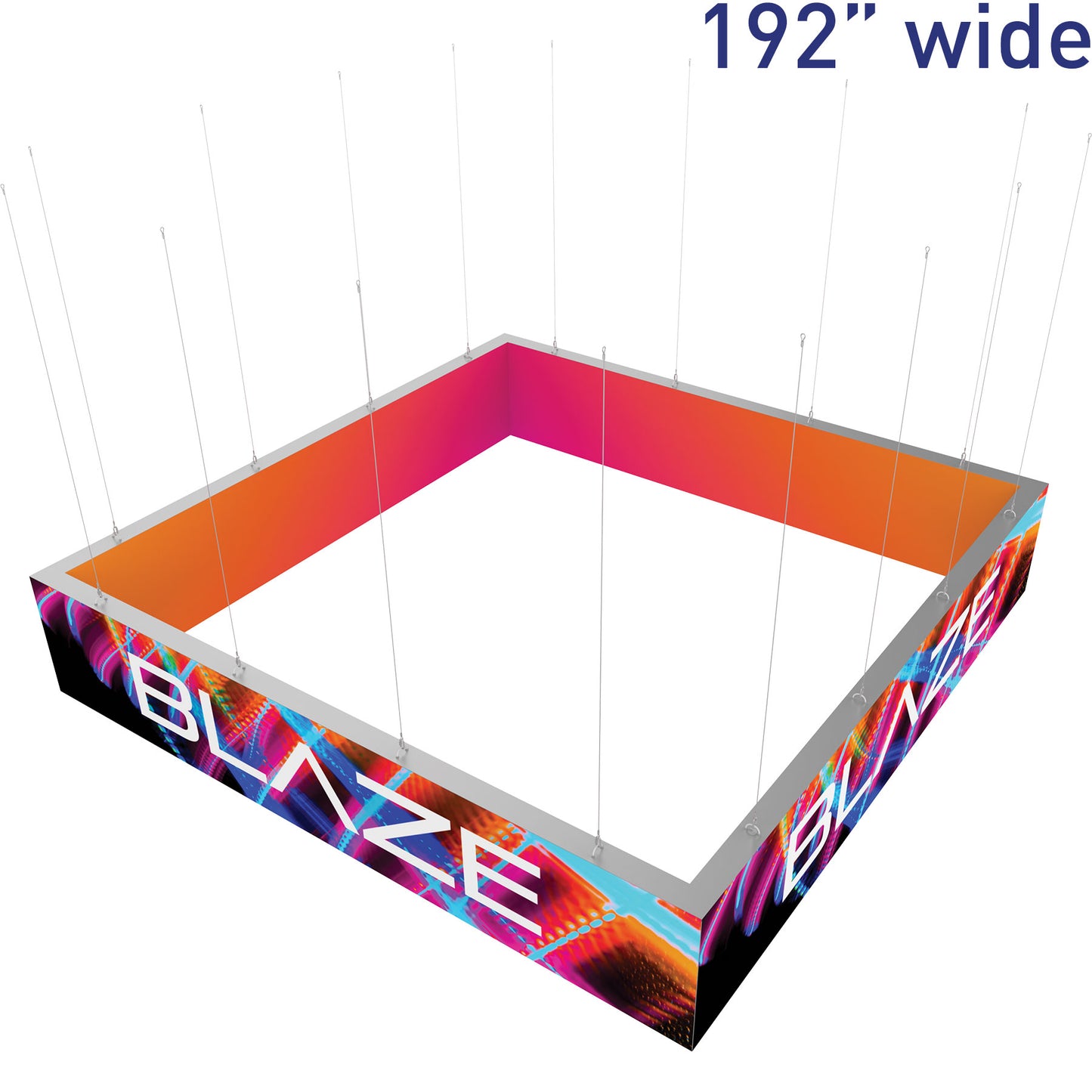Blaze™ 3D Square Hanging Light Box · 16' × 3'