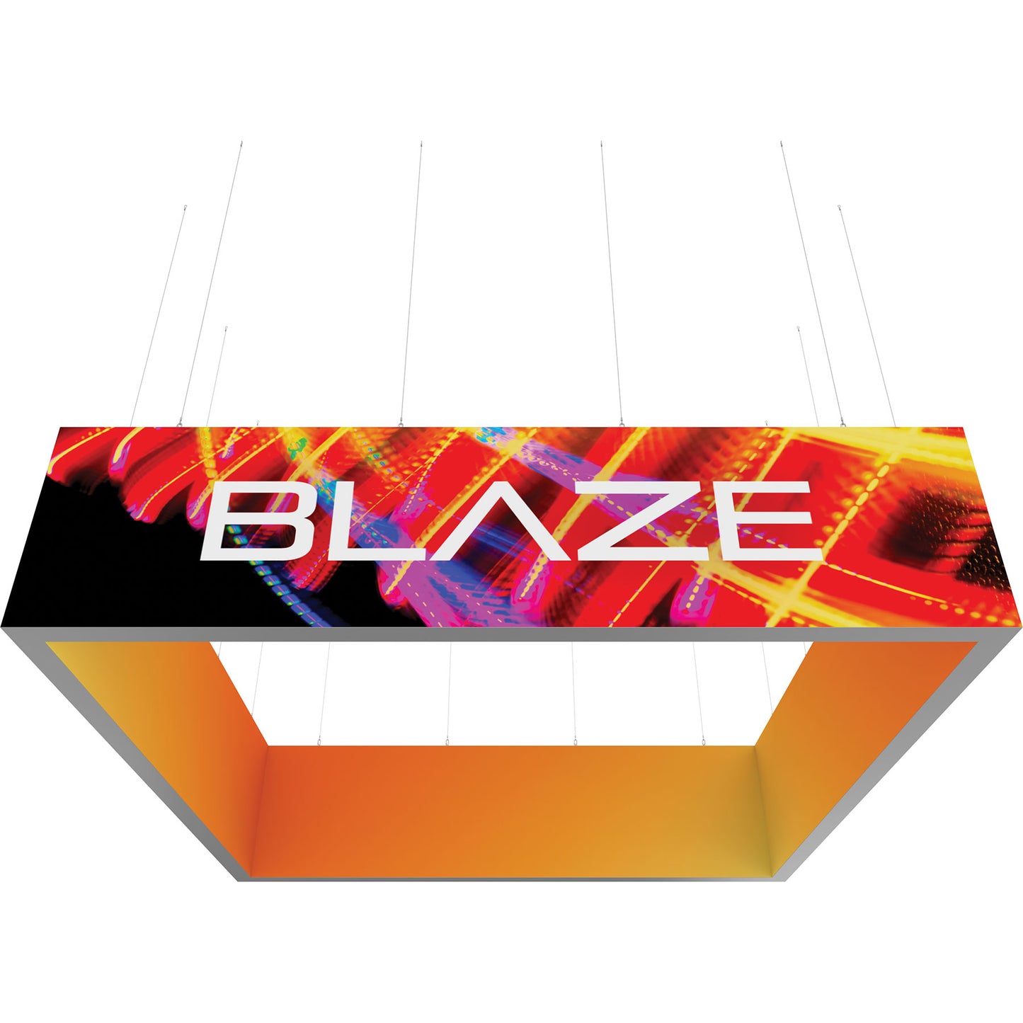 Blaze™ 3D Square Hanging Light Box · 16' × 4'