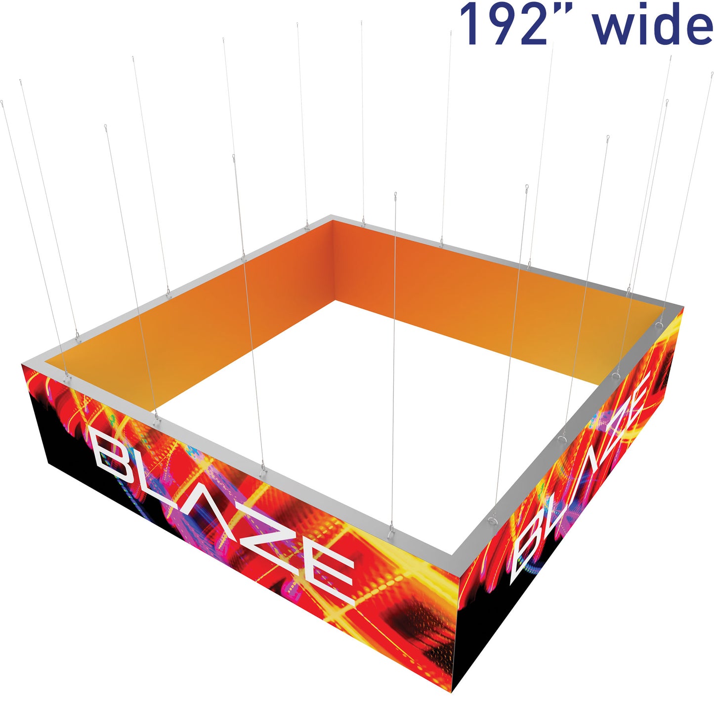 Blaze™ 3D Square Hanging Light Box · 16' × 4'