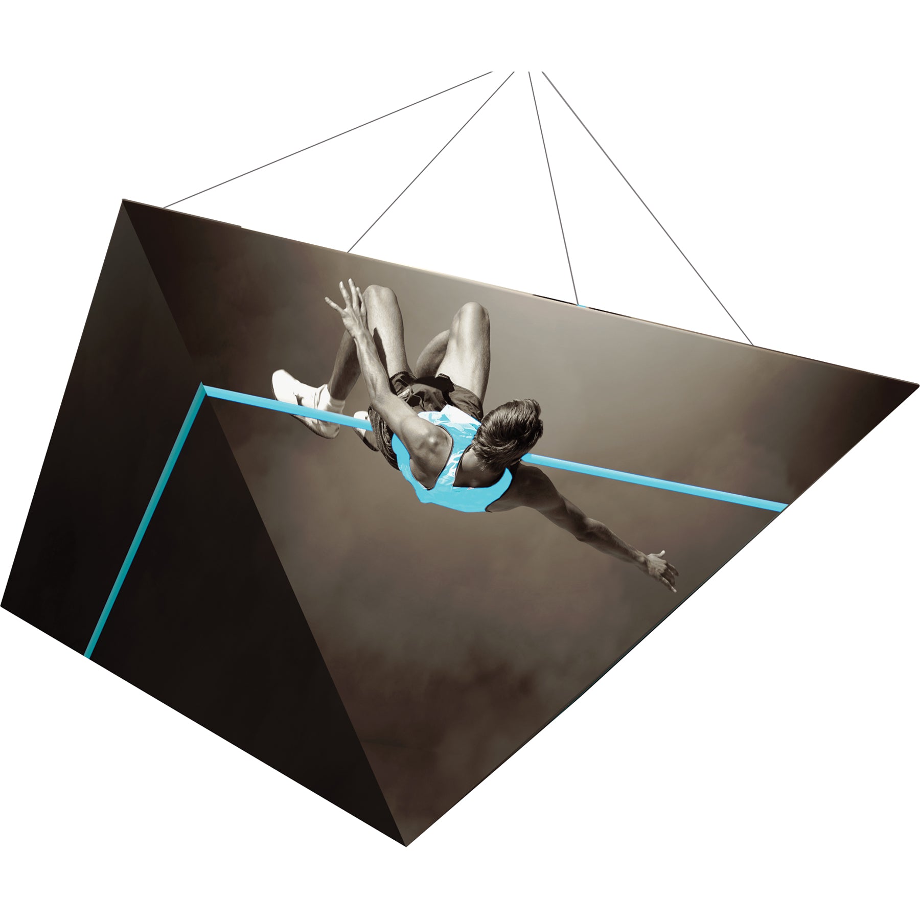 Hanging Faed Pyramid Sign Formulate® Master Hanging Banner Sign · 10′ × 5′ Four-Sided Pyramid ...