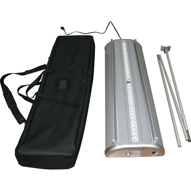 Illumistand™ Double-Sided Light-Up Retractable Banner Stand · 31″ wide