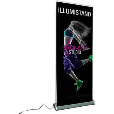 Illumistand™ Double-Sided Light-Up Retractable Banner Stand · 31″ wide