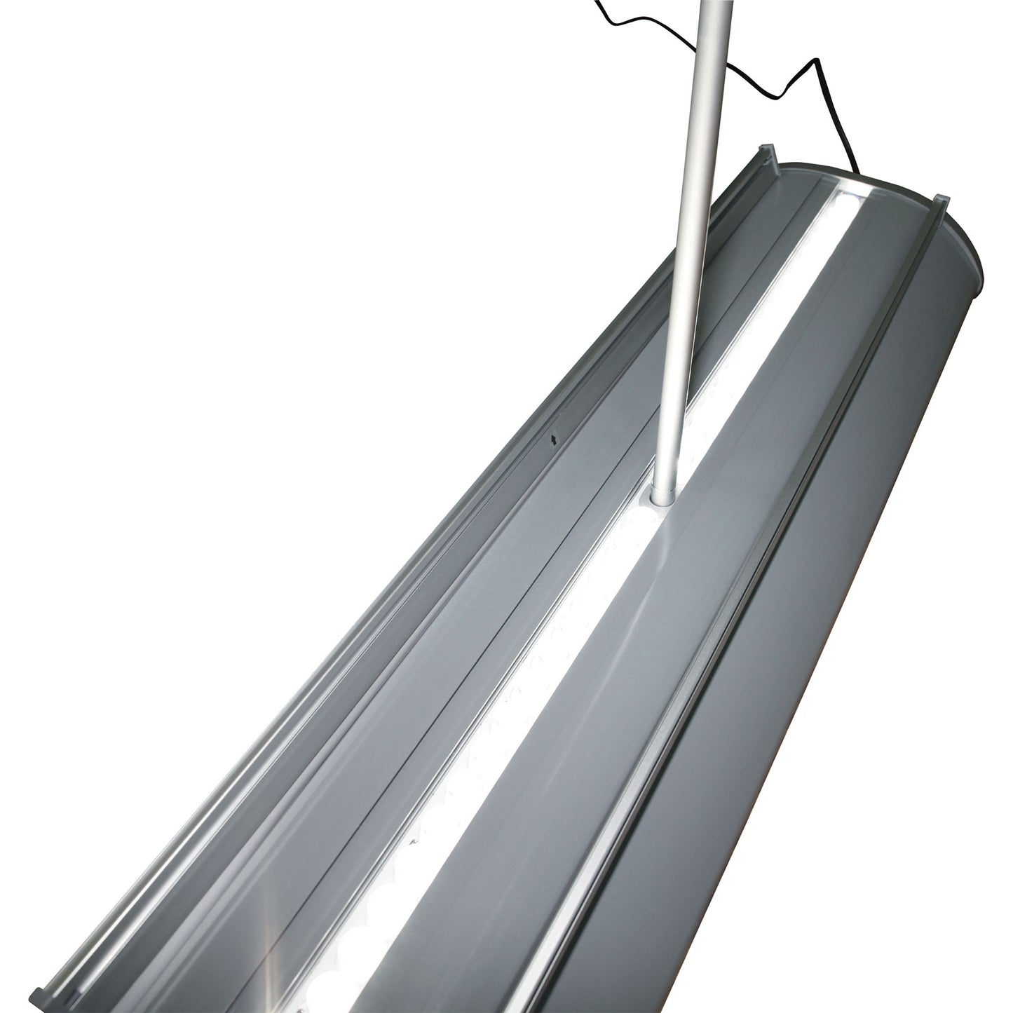 Banner Stand Base - View of Lights Illuminated with Pole Installed