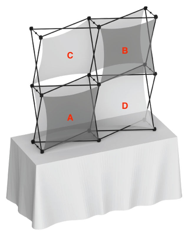 Replacement Graphics for Xclaim 5′ × 5′ Tabletop Display · Kit 01