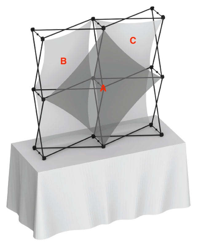 Replacement Graphics for Xclaim 5′ × 5′ Tabletop Display · Kit 02