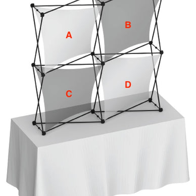 Replacement Graphics for Xclaim 5′ × 5′ Tabletop Display · Kit 04