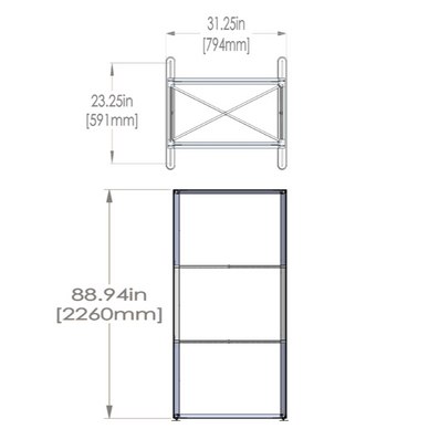Embrace™ Tension Fabric Display · 2½′ wide × 7½′ tall