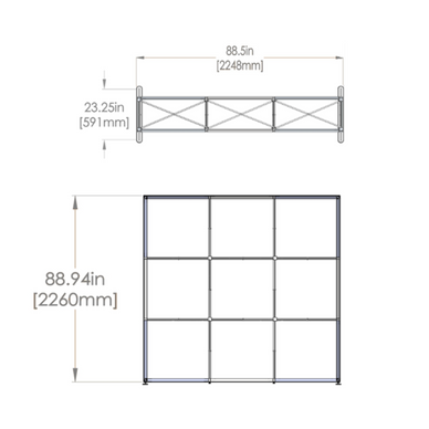 Embrace™ Tension Fabric Display · 7½′ wide × 7½′ tall