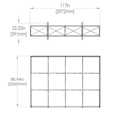 Embrace™ Tension Fabric Display · 10′ wide × 7½′ tall