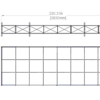 Embrace™ Tension Fabric Display · 20′ wide × 7½′ tall
