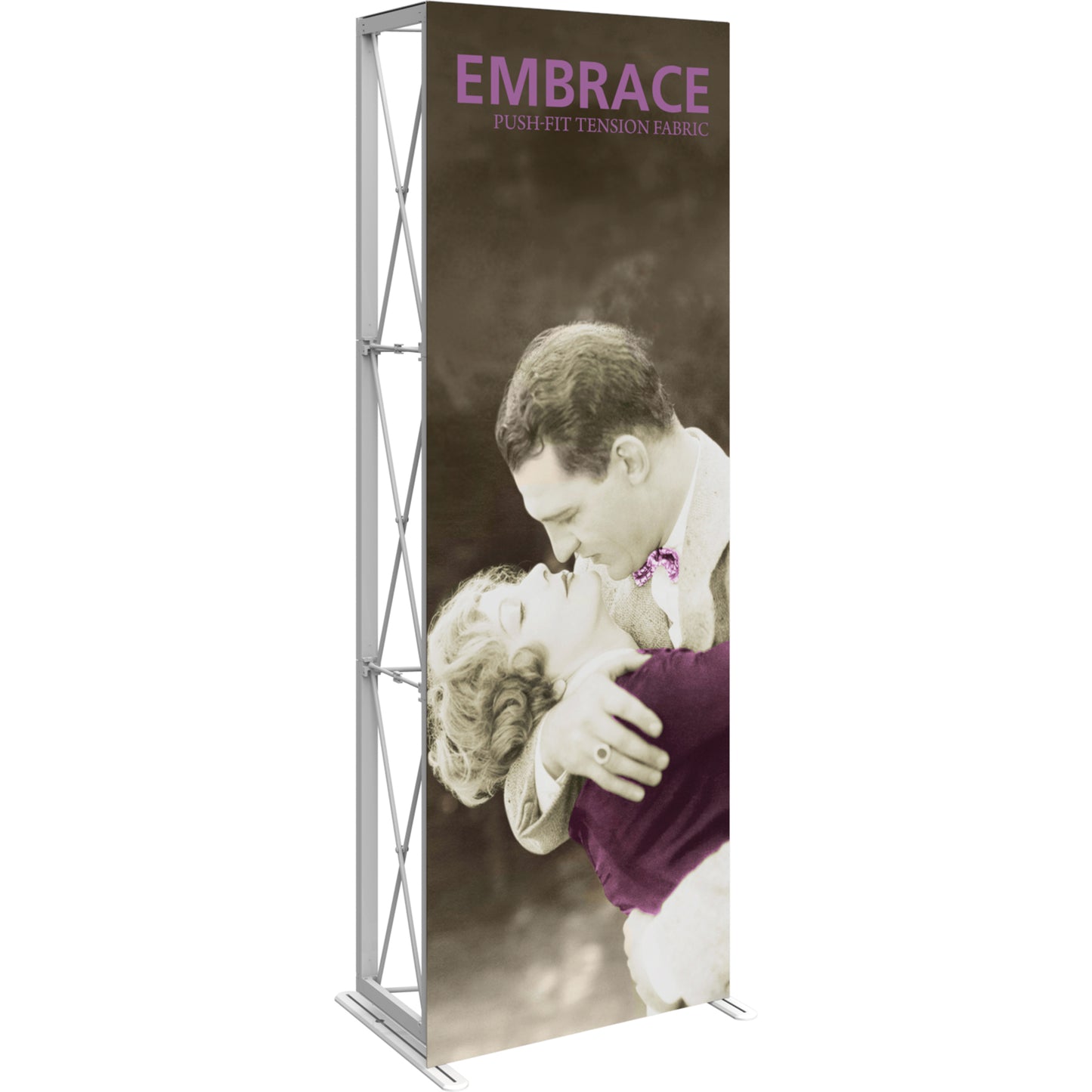 Embrace™ Tension Fabric Display · 2½′ wide × 7½′ tall