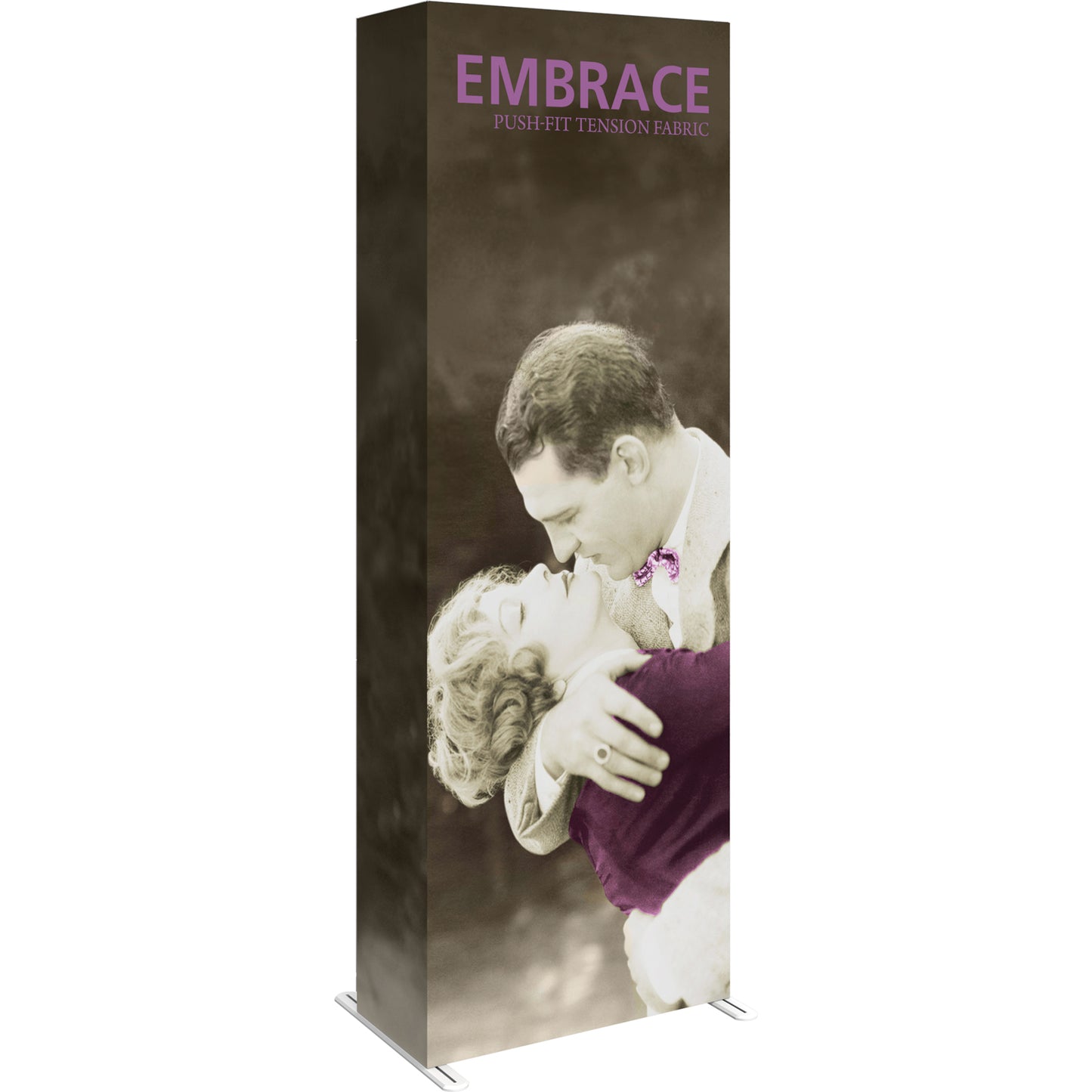 Embrace™ Tension Fabric Display · 2½′ wide × 7½′ tall
