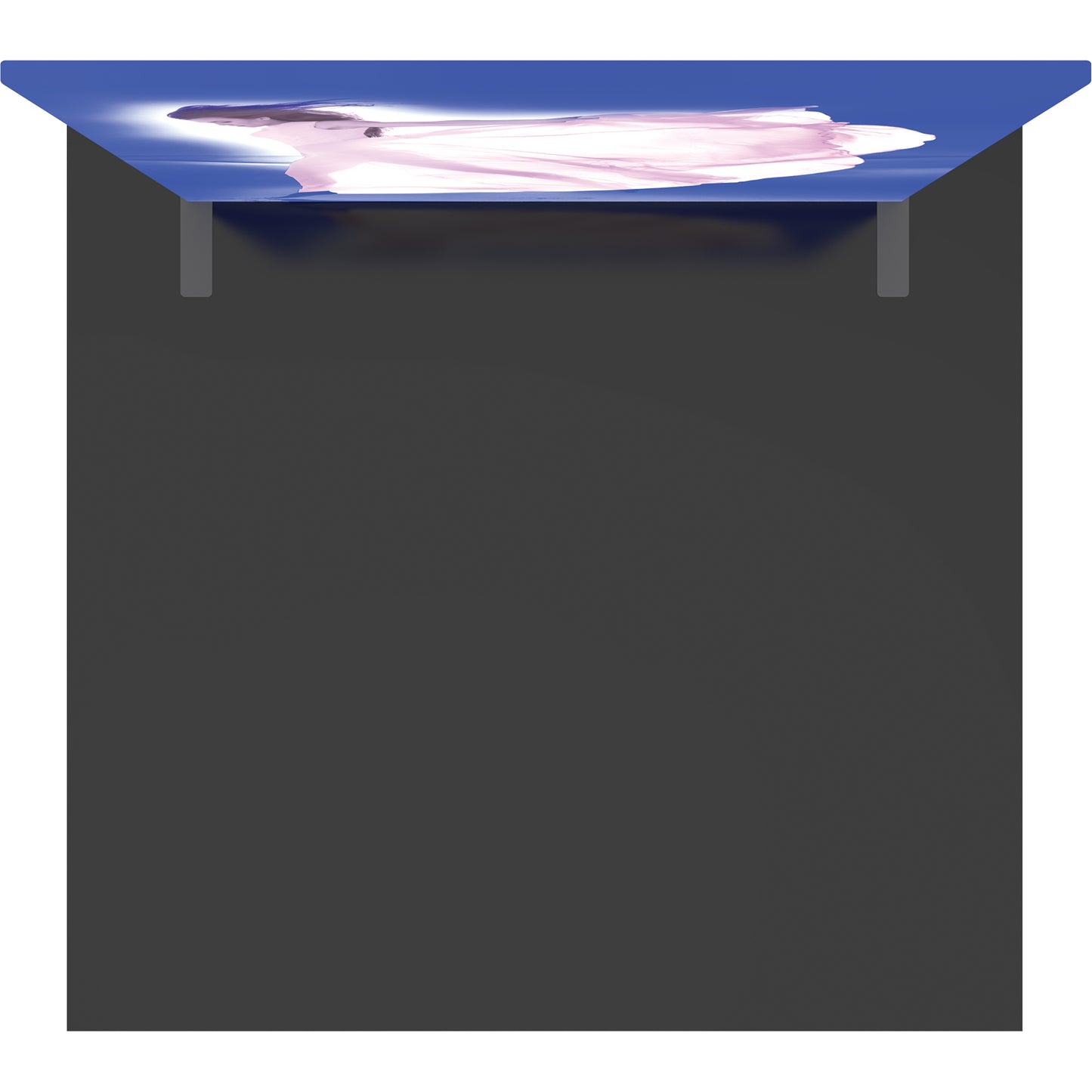 Formulate™ Master 8ft Straight Backlit Display shown from above in a 10' x 10' space. Flooring not included.