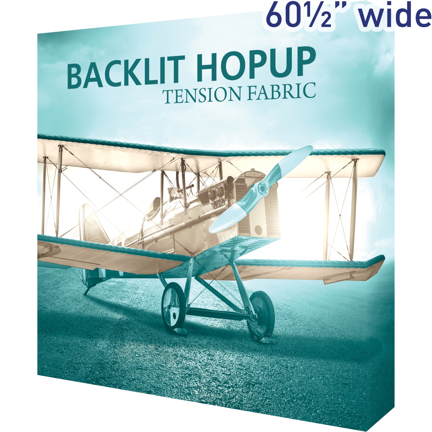 Hopup™ Tabletop Display, Straight · 5′w × 5′h (BACKLIT)