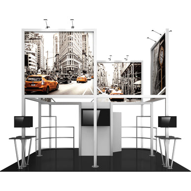 Hybrid Pro™ Island Exhibit, Display Kit 19 · 20′ × 20′