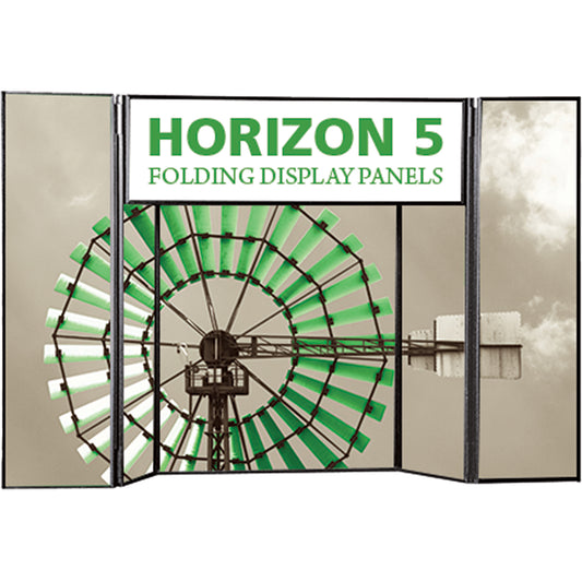 Horizon™ Folding Panel Tabletop Display · 6′ width, 3′ height