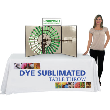 Horizon™ Folding Panel Tabletop Display · 6′ width, 46″ height