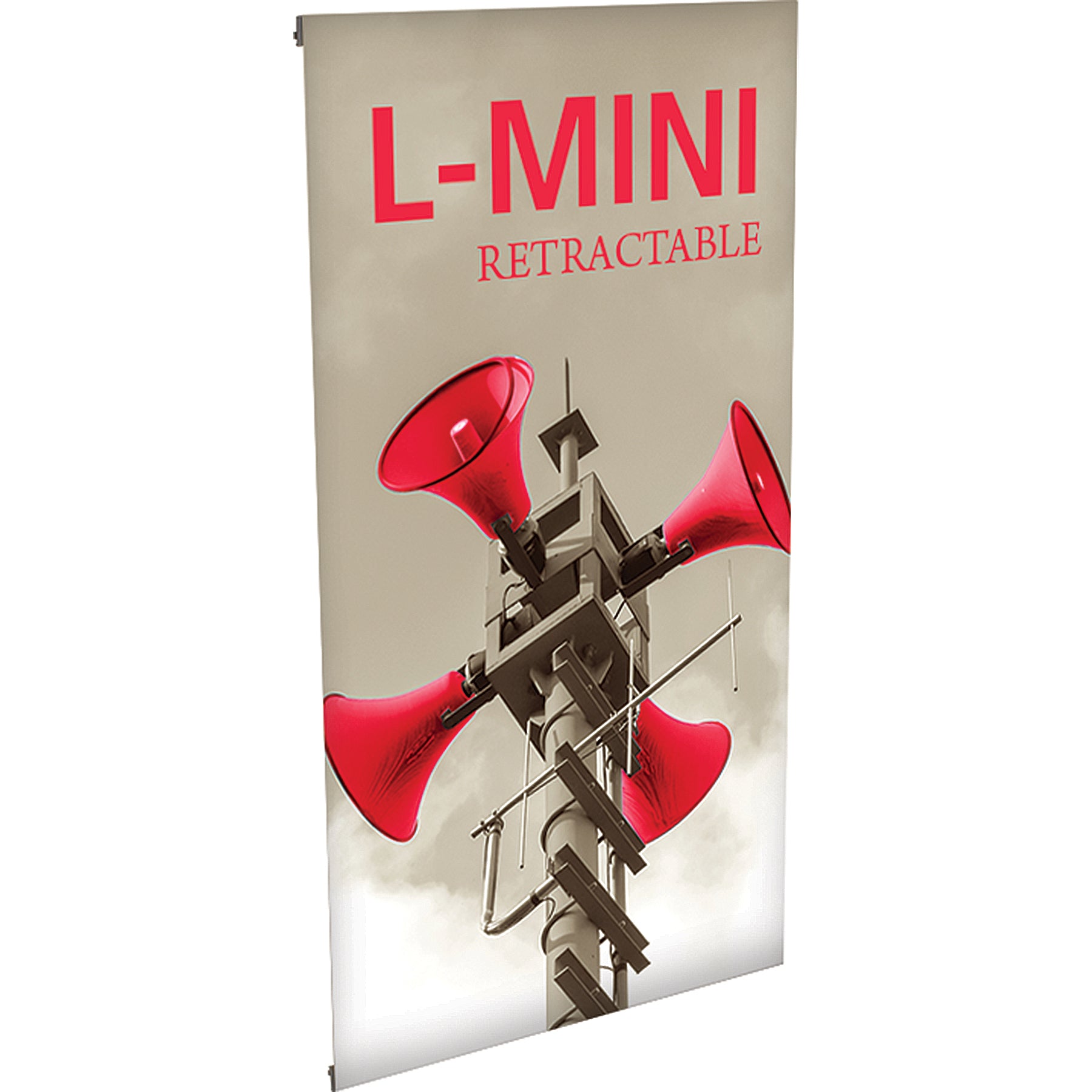 L Mini Stand L-Mini™ Tabletop Tension Banner Stand · 14¼″w × 26⅞″h – Epic Displays