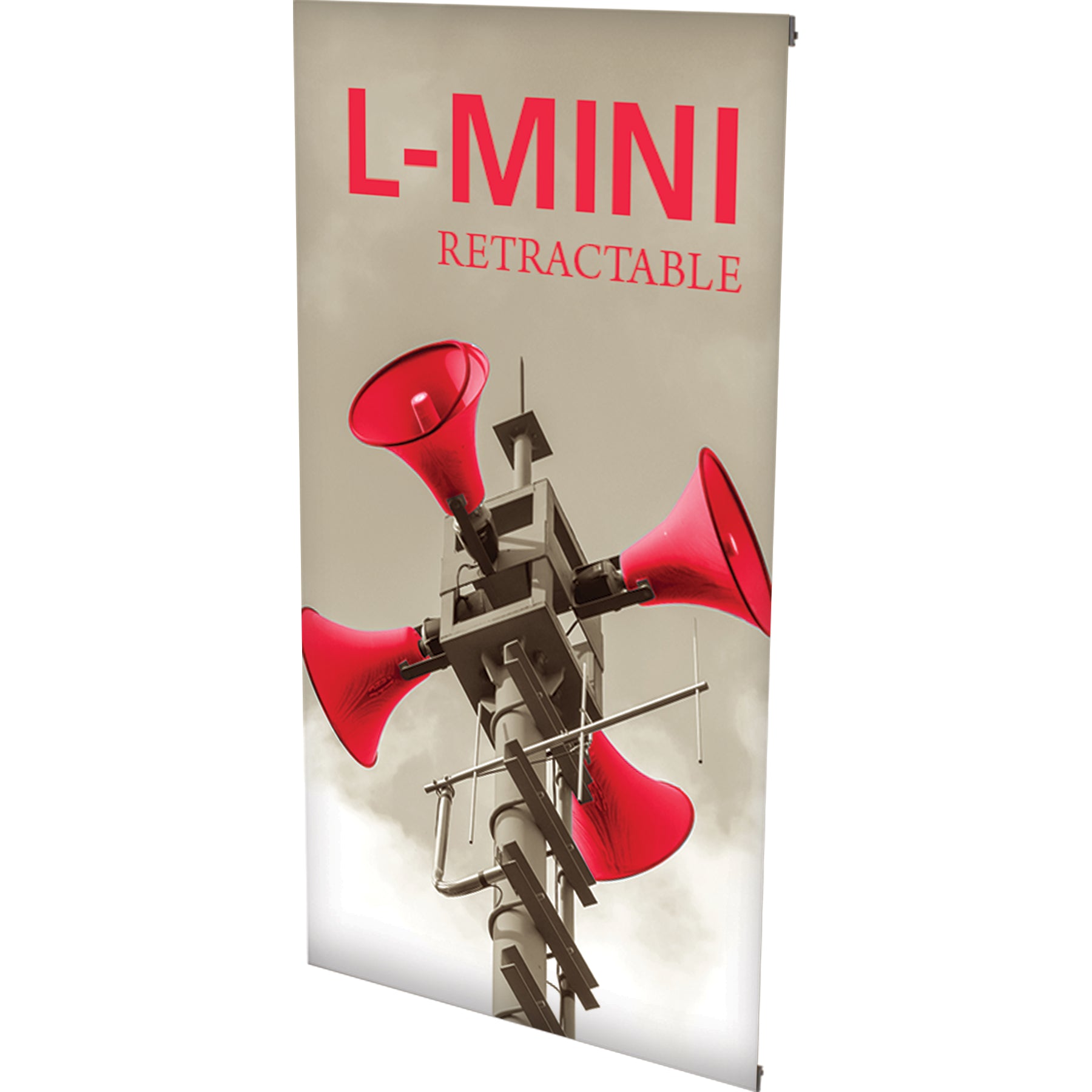 L Mini Stand L-Mini™ Tabletop Tension Banner Stand · 14¼″w × 26⅞″h – Epic Displays