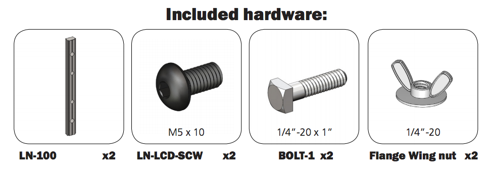 Extrusion Mounted Large Monitor Bracket Kit