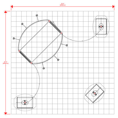 Hybrid Pro™ Island Exhibit, Display Kit 17 · 20′ × 20′
