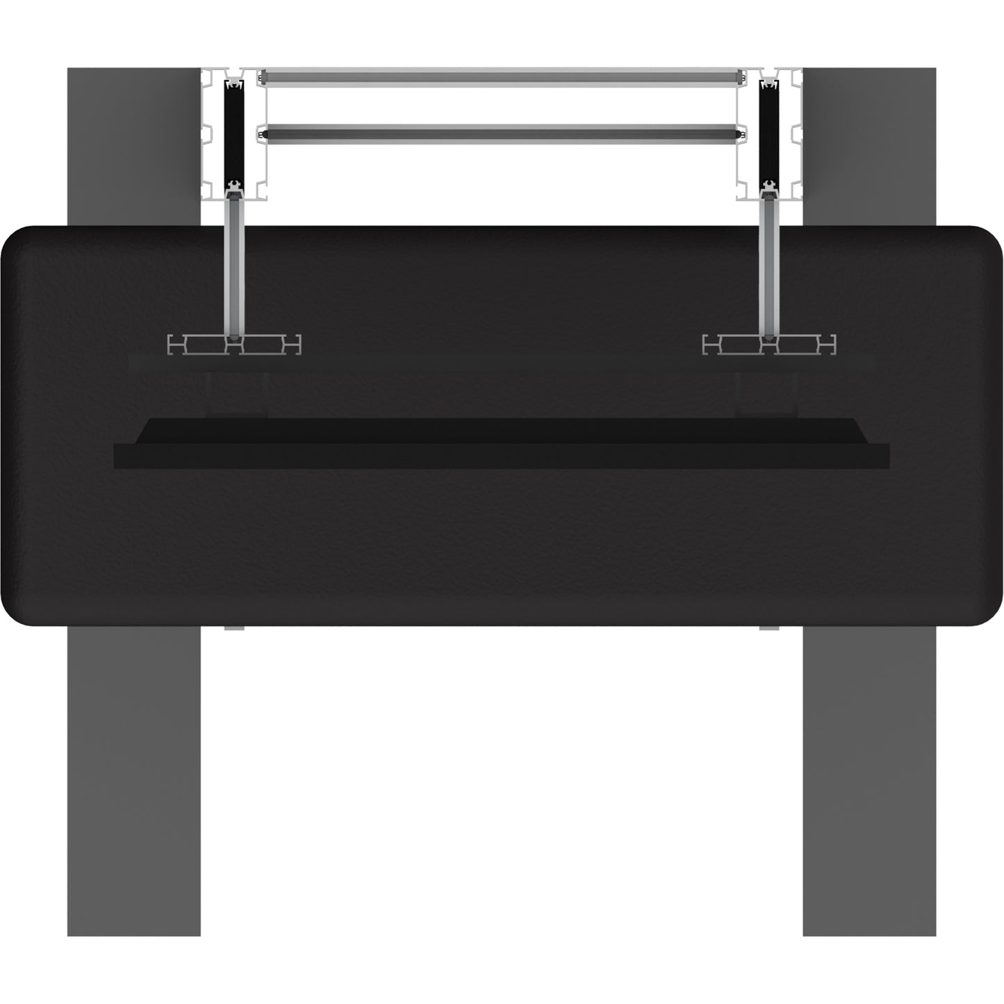 Top view of Freestanding Monitor Kiosk with Shelf (monitor not included).