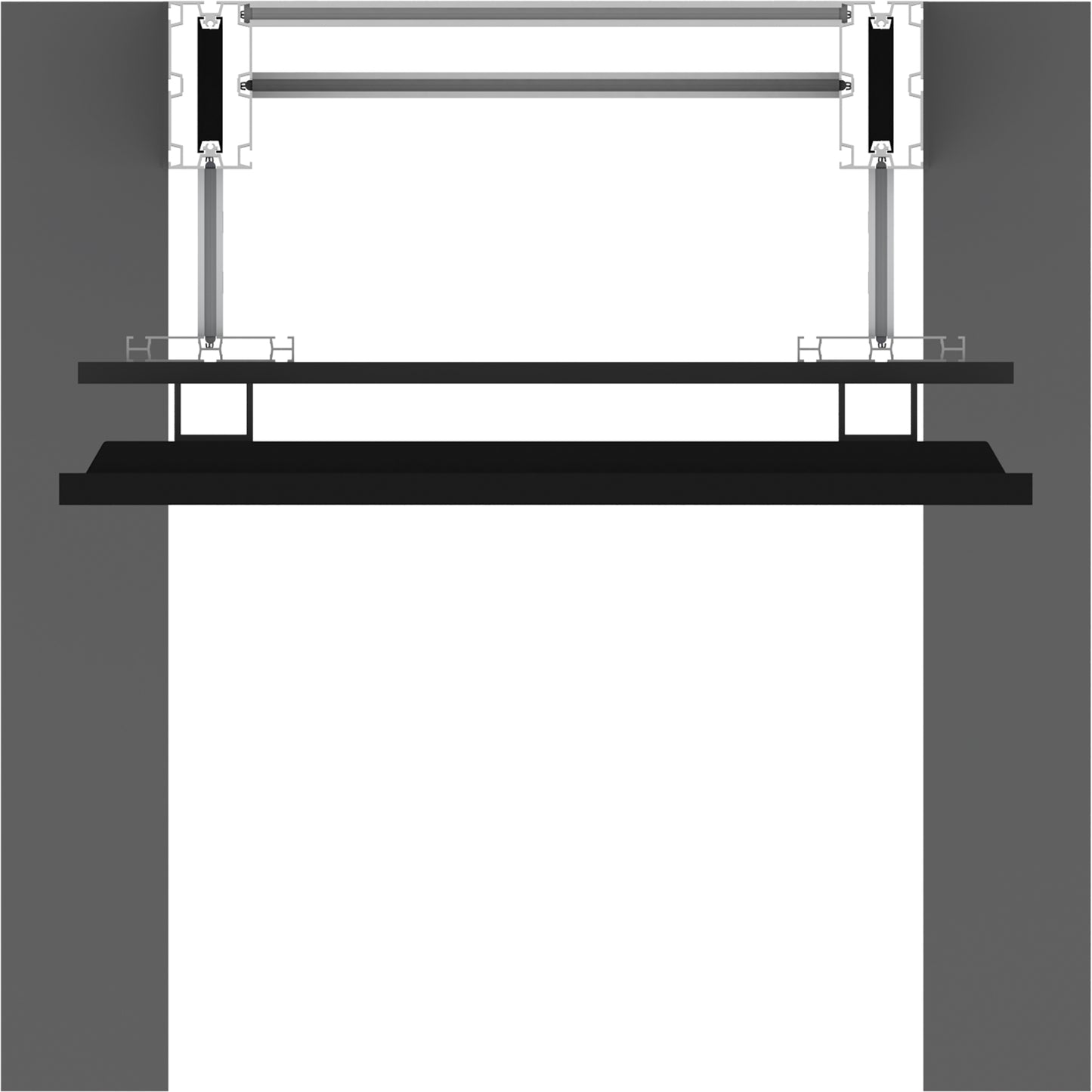 Top view of Freestanding Monitor Kiosk (monitor not included).